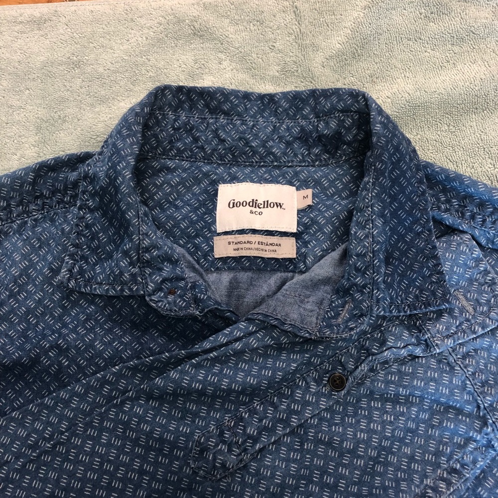 Good fellow blue button down  shirt